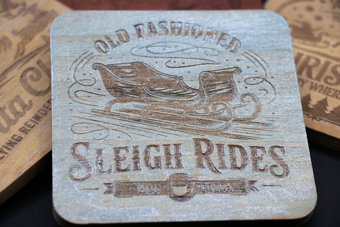 Coasters - Christmas Sleigh Rides - Set of 4