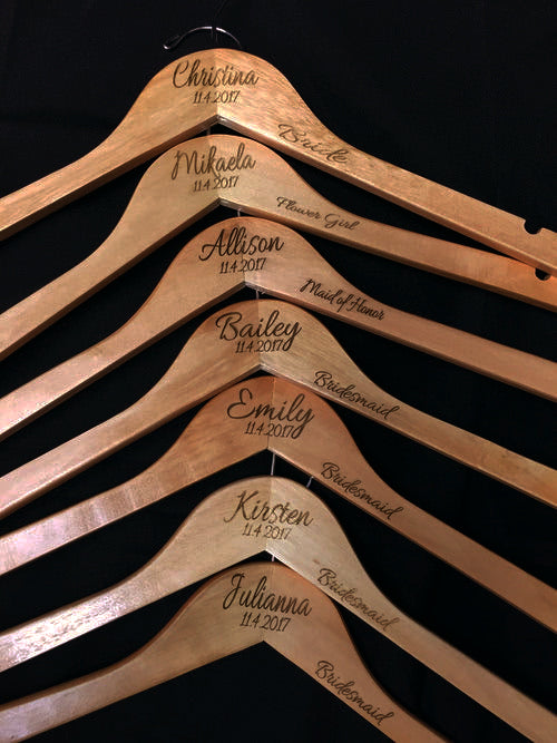 Custom Engraved Bridal Party Engraved Hangers