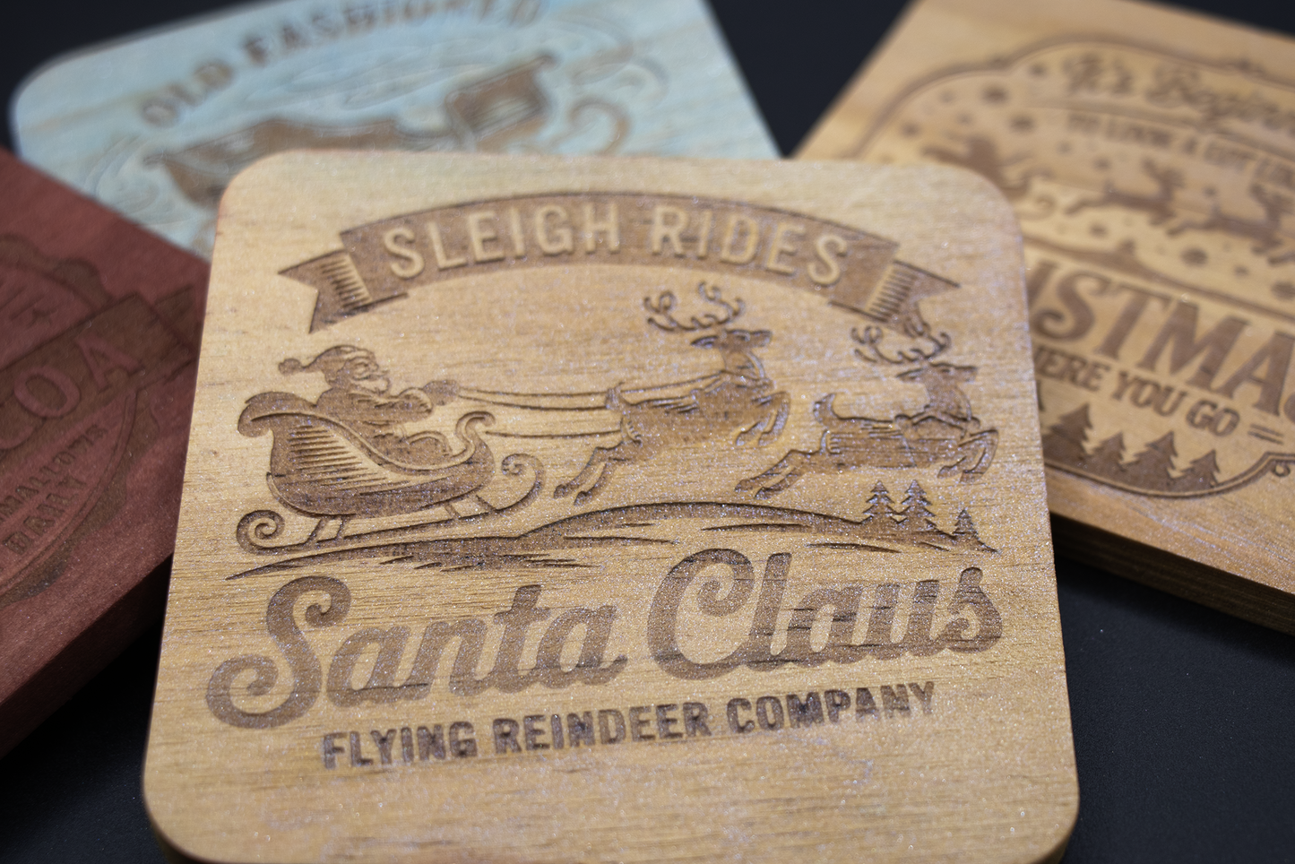 Coasters - Christmas Sleigh Rides - Set of 4