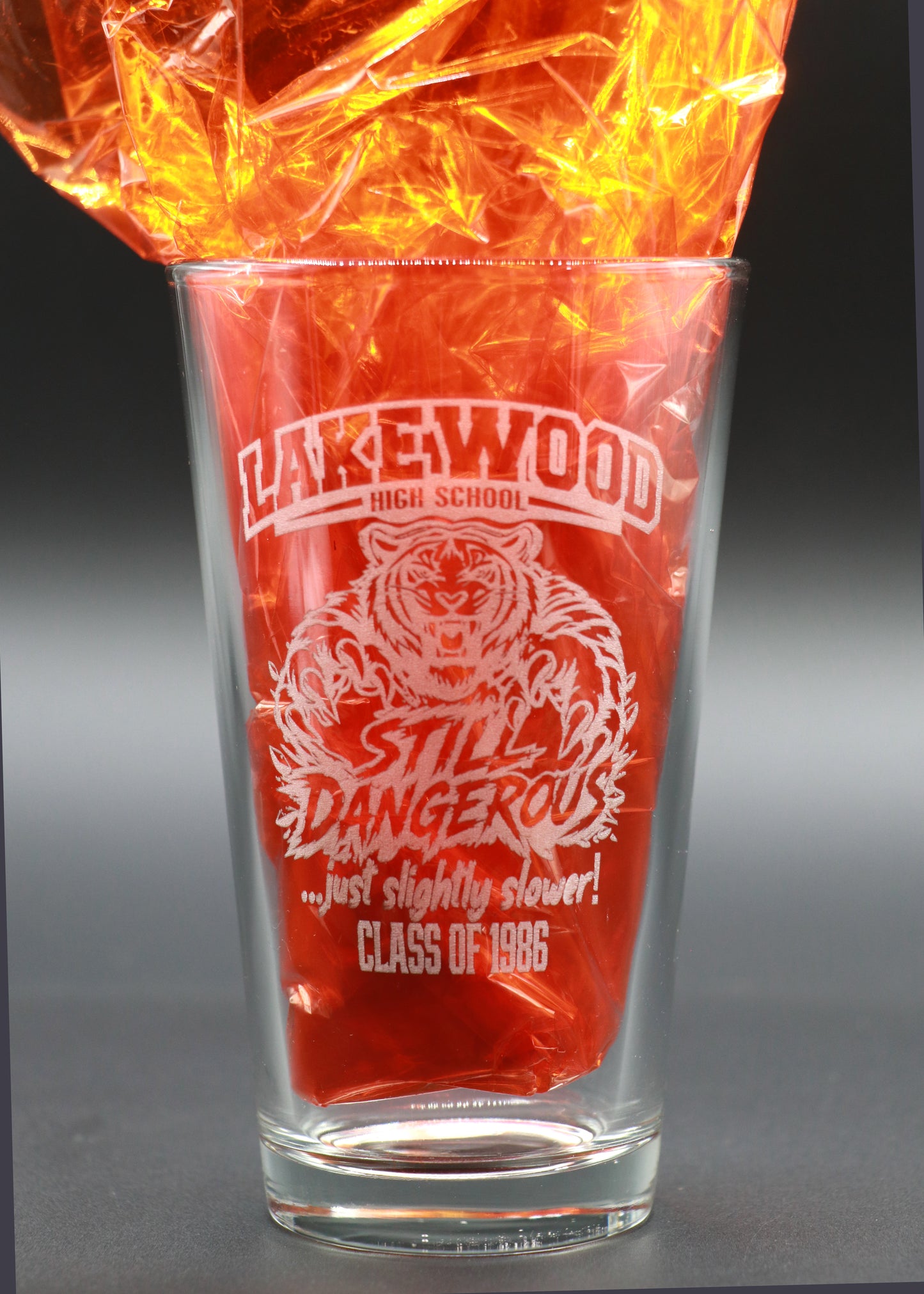 16oz Pint Glass - LHS Reunion Still Dangerous Log