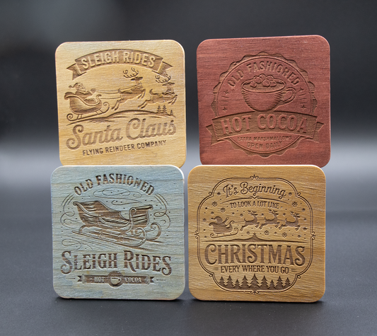 Coasters - Christmas Sleigh Rides - Set of 4