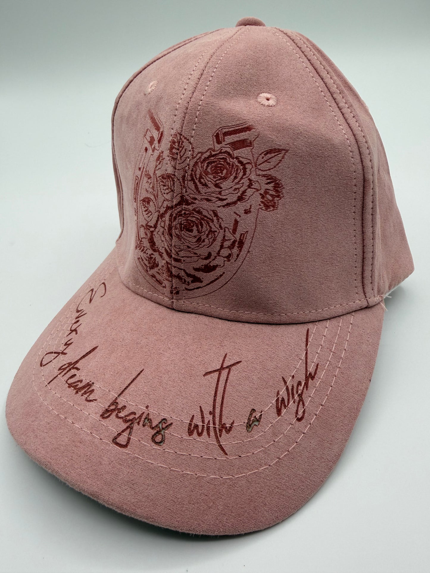 Hat Vegan Suede Baseball Cap - Every Dream (Dark Pink)