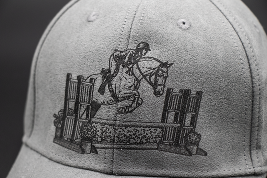 Hat - Personal Image Engraved Vegan Suede Hat - (Light Gray)