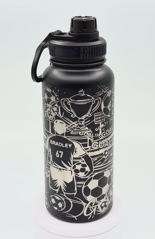 Tumbler 32oz Owala Tumbler - Soccer Art Full Wrap